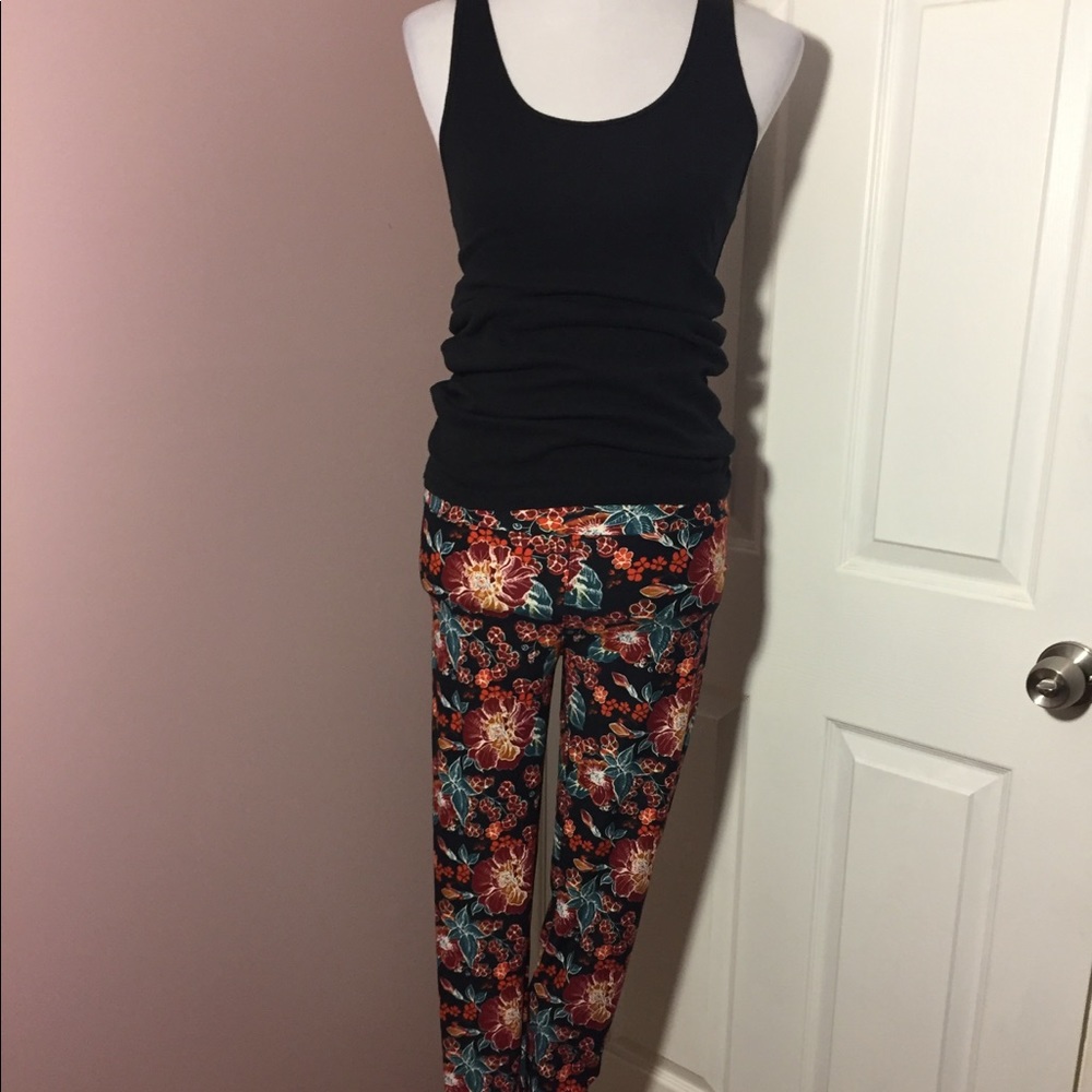NWT LulaRoe OS Floral Print Leggings - Picture 2 of 8